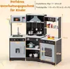 A wooden toy kitchen with various accessories and dimensions labeled. Anteprima dell’immagine prodotto