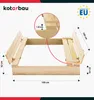 KOTARBAU® Bac à Sable Enfant Extérieur Bois 100 x 100 cm Voir les images du produit 3