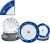 Ahoy 18dílná sada talířů porcelánový modrobílý talíř s Náhled obrázku produktu 2