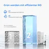 A marketing image showing a water filter system with graphical representations of water savings and purity. Voir les images du produit
