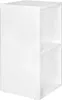 A white, two-shelf storage unit is shown from a side-angle. Produktbild-Vorschau