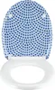 A toilet seat lid is open, showing the patterned lid and the white seat. Produktbild-Vorschau