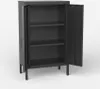 Büroschrank schwarz Metall 2 Türen industriell 65x36x105cm Produktbild-Vorschau 4
