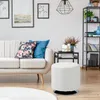 HOMCOM Drehbarer Ottoman-Fußhocker, runder Puffhocker, Produktbild-Vorschau 2