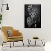 Leinwandbild Monstera Blätter Minimalismus Schwarz 60x90 Produktbild-Vorschau 2