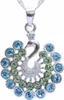 Anhänger Pfau mit Swarovski Steinen mit Singapurkette 925 Produktbild-Vorschau 1