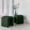 Set 2 pouf contemporanei in tessuto, Verde scuro Anteprima dell’immagine prodotto 7