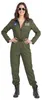 y Kampfpilotin Overall für Damen Karneval khaki M Produktbild-Vorschau 1