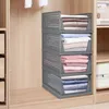 4 Stück Faltbarer Kleiderschrank Organizer,Grau Stapelbare Produktbild-Vorschau 2