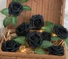 Strauß schwarzer Rosen, Set mit 25 dekorativen Kunstblumen, Produktbild-Vorschau 5