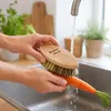 Sada drevených kefiek na ovocie a zeleninu s prírodnými Náhľad obrázku produktu 6