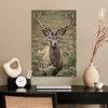 MuchoWow® Poster Hirsche - Geweihe - Blätter 60x90 cm - Produktbild-Vorschau 3