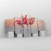 Bild auf Leinwand - Leinwandbild - 5 Teile - Flamingos Produktbild-Vorschau 4