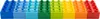 A row of colorful LEGO DUPLO bricks. Produktbild-Vorschau