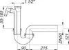 Dallmer Röhren-Siphon 100/1 m 1 Waschgeräte-Anschluss 11/2 Anteprima dell’immagine prodotto 2