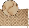 A close-up view of a beige air mattress with a magnified section showing the texture of the inflated cells. Produktbild-Vorschau