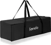A black travel cot bag with handles and the brand name 'lionelo' printed on it. Voir les images du produit