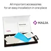 An open package containing accessories for a screen protector installation. Podgląd zdjęcia produktu
