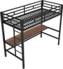 Letto a soppalco Sweiko 90x200 cm, tavolo con USB e presa, Anteprima dell’immagine prodotto 6