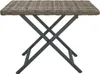 A square outdoor table with a woven top and a folding metal base. Anteprima dell’immagine prodotto