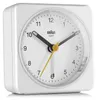 A white Braun alarm clock is shown against a white background. Podgląd zdjęcia produktu