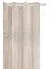 A beige velour curtain with crystal embellishments hanging from a curtain rod. Produktbild-Vorschau