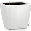 A white, square planter with a water level indicator. Náhled obrázku produktu