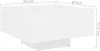 A product image of a white coffee table with dimensions indicated. Voir les images du produit