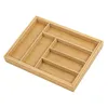 An empty bamboo cutlery organizer with multiple compartments. Podgląd zdjęcia produktu