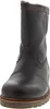 A single brown leather boot with a fur lining is shown against a white background. Produktbild-Vorschau
