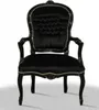 Barockstuhl Barock Stuhl Salon Salonstuhl Armlehne Schwarz Produktbild-Vorschau 1