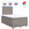 vidaXL Boxspringbett mit Matratze Taupe 120x190 cm Stoff Produktbild-Vorschau 2
