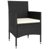 5-tlg. Garten-Lounge-Set Poly Rattan Schwarz Produktbild-Vorschau 3