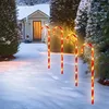 Candy cane lights in the snow leading to a house. Anteprima dell’immagine prodotto