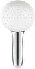 A white and silver hand shower head against a white background. Produktbild-Vorschau