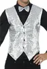 A man wearing a silver sequined vest and bow tie. Náhled obrázku produktu