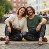 Yogahose, Uni-Baumwoll-Goa-Hose mit Druck - Schwarz, Damen, Produktbild-Vorschau 6