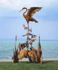 Casa Padrino Luxus Stahl Garten Skulptur Reiher auf Ast Produktbild-Vorschau 4