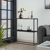 DanDiBo Konsolentisch Metall Schwarz Schmal mit 2 Ebenen Produktbild-Vorschau 4