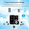 Marketing image showcasing a Retekess T130 tour guide system with its transmitter and receiver, along with illustrative graphics and text highlighting its features and range. Produktbild-Vorschau