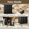 A collage of four images showcasing the details of a dining table. Produktbild-Vorschau