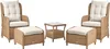 BELIANI Lounge Set Braun Rattan 5-Teilig 2 Sessel Produktbild-Vorschau 1