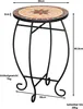 A mosaic side table with dimensions indicated by text overlays. Produktbild-Vorschau
