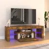 vidaXL TV-Schrank mit LED-Leuchten Räuchereiche 120x35x40 Produktbild-Vorschau 2