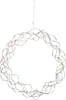 A decorative LED wreath with a curly, intertwined design, suspended by a thin wire against a white background. Produktbild-Vorschau
