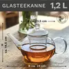 Creano Teekanne aus Glas 1,2l - Glasteekanne mit Glas-Sieb Produktbild-Vorschau 2