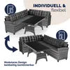 CASARIA® Polyrattan hoek loungeset met WPC eettafel, Productafbeelding-voorbeeld 6