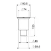 A technical drawing with dimensions of a plumbing component. Produktbild-Vorschau