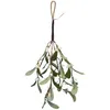 A decorative mistletoe sprig with LED lights, hanging from a twine loop. Produktbild-Vorschau
