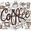 Wanduhr aus Glas mit Motiv Kaffee Illustration- 30 x 30 cm Produktbild-Vorschau 1